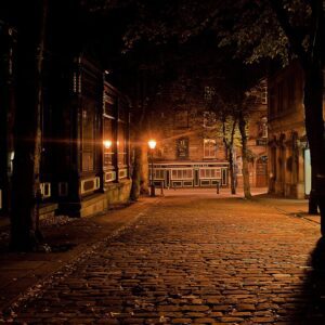 alley, street, night